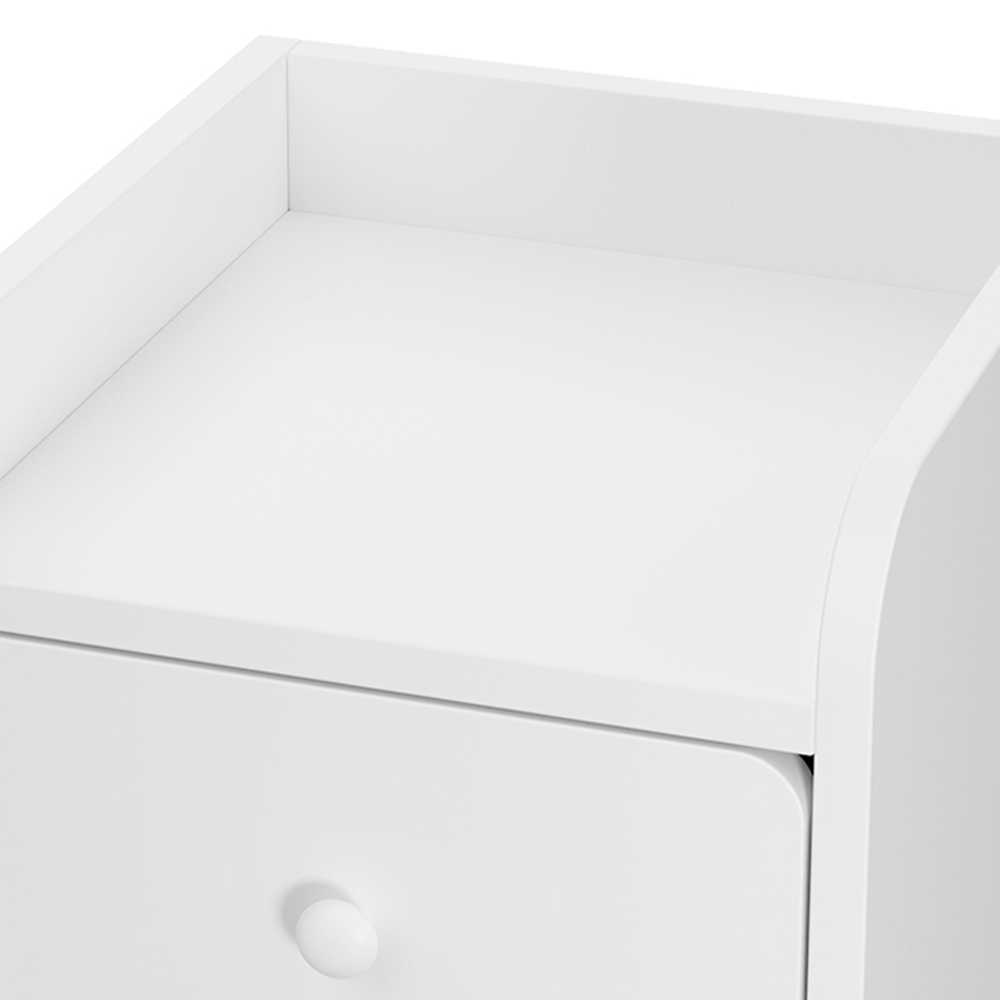Living and Home 3 Drawer Warm White Bedside Table Image 4