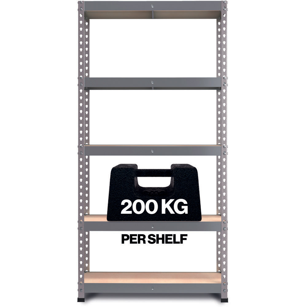 RB Boss Freestanding Fastlok 5 Tier Boltless Shelf Unit 200kg/level Image 4