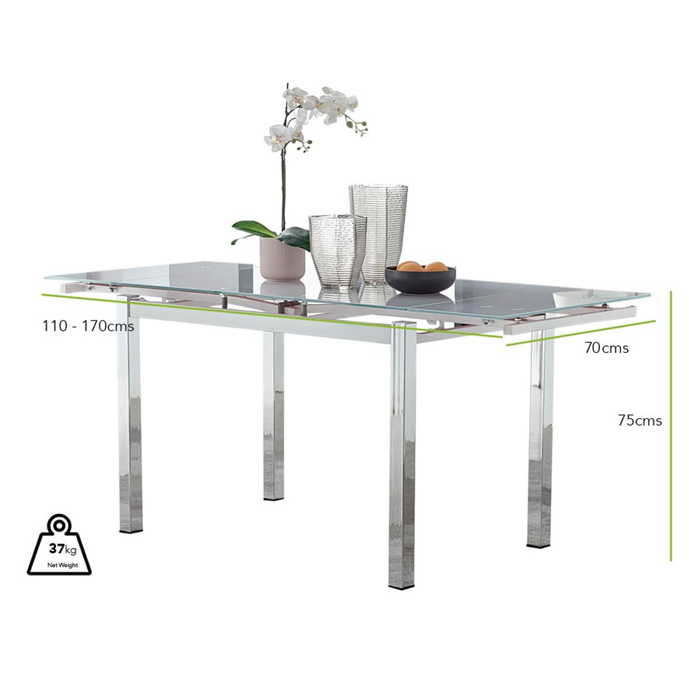 Furniturebox Fonti Valera 4 Seater Dining Set White and Chrome Image 9