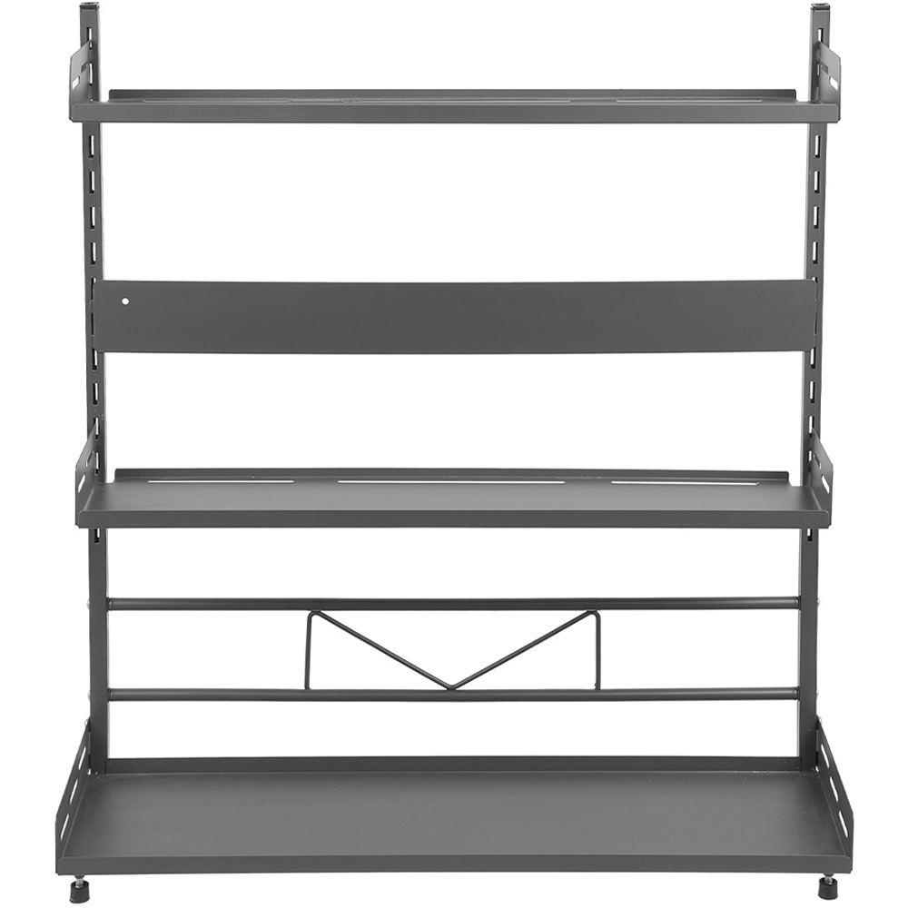 Living and Home 3 Shelf Gunmetal Grey Adjustable Kitchen Spice Rack 40cm Image 2