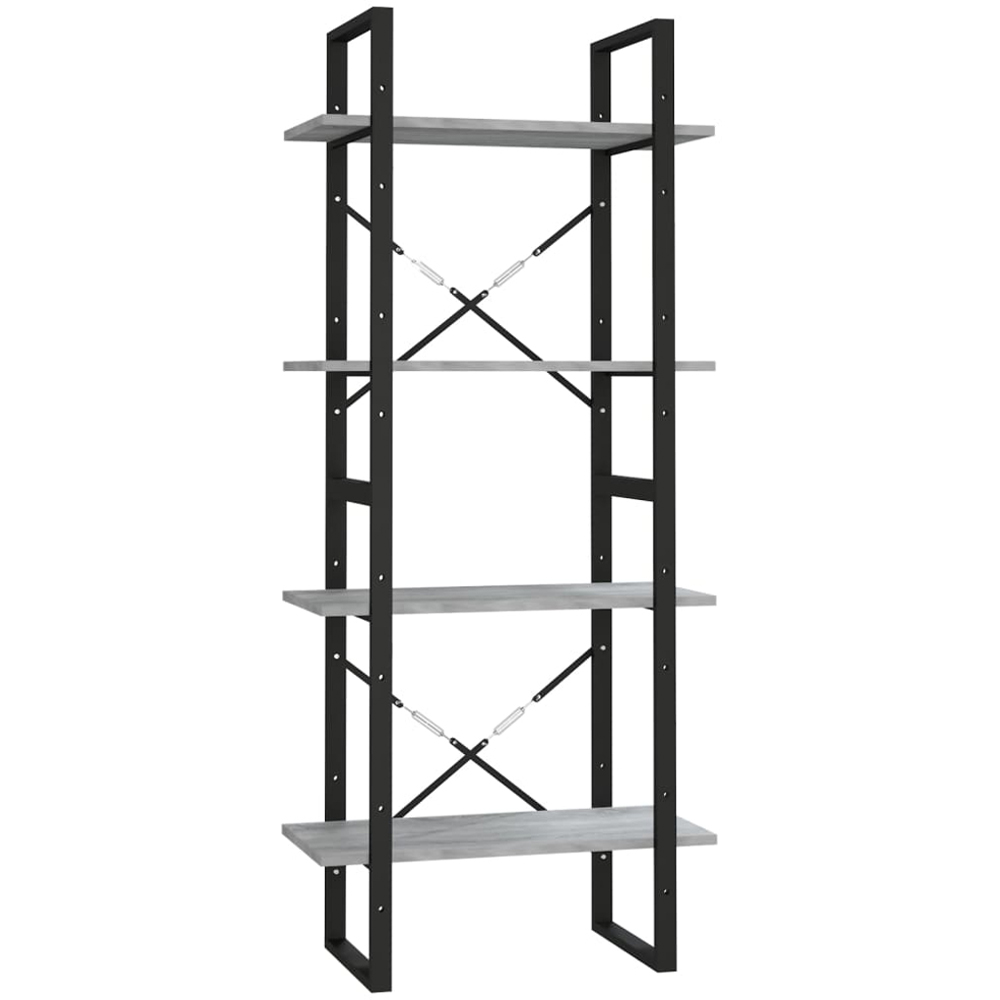vidaXL 4 Shelf Grey Sonoma Industrial Style Bookcase Image 2