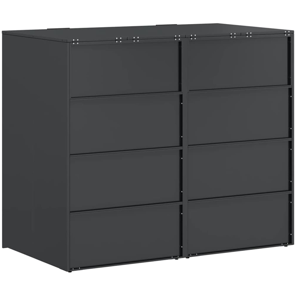vidaXL Anthracite 2 Wheelie Bin Storage Shed with HDPE Door Image 6