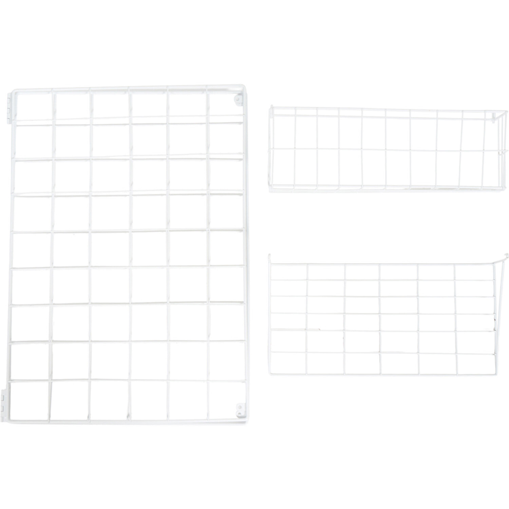Metal Grid Memo Board with Accessories White Image 7