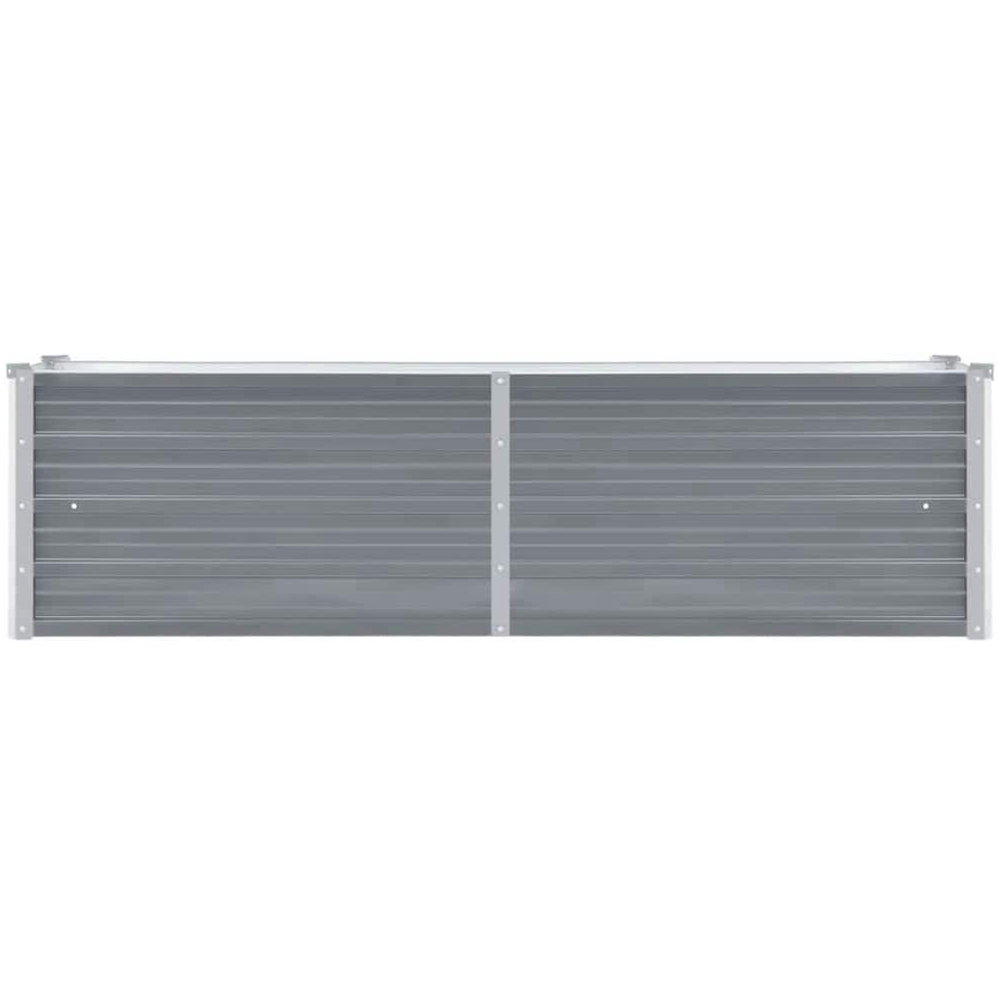 vidaXL Grey Galvanised Steel Raised Garden Bed 45 x 40 x 160cm Image 2