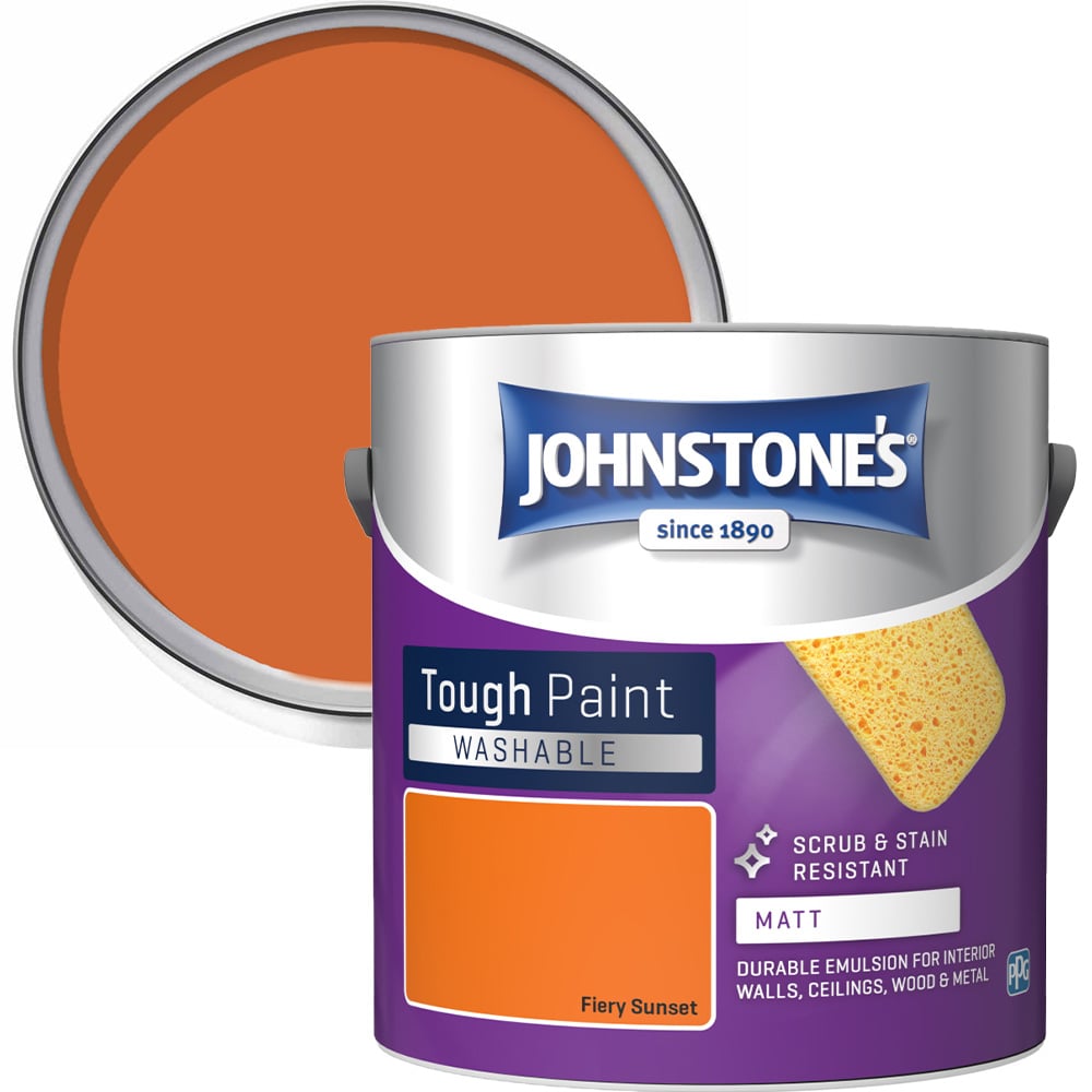 Johnstone's Washable Fiery Sunset Matt Emulsion Paint 2.5L Image 1