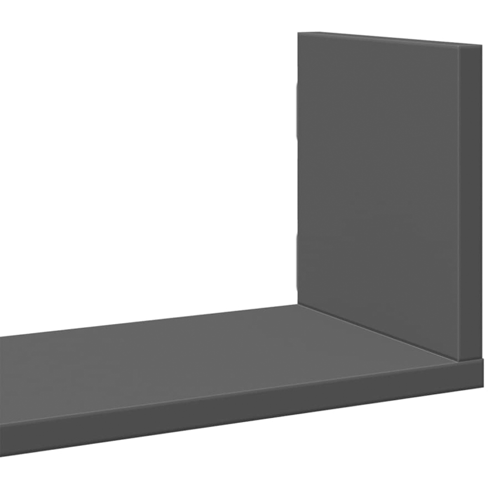 vidaXL 58cm Set of 3 Black Floating Wall Shelf Image 6