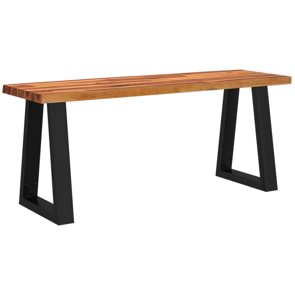 vidaXL 2 Seater Solid Wood Acacia Bench with U-Shaped Legs Image 2