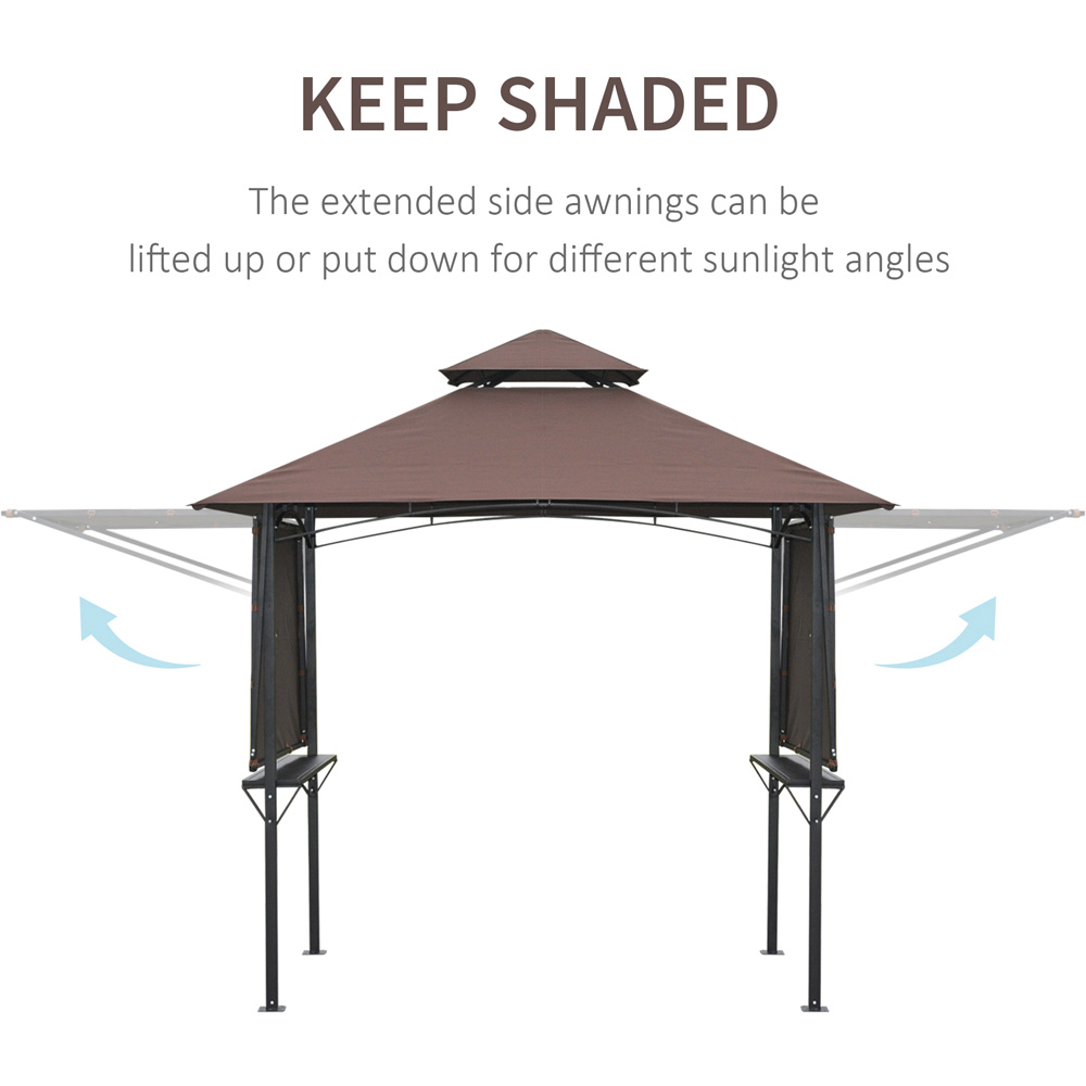 Outsunny 2.5 x 1.5m Coffee Waterproof Canopy Awning Image 4
