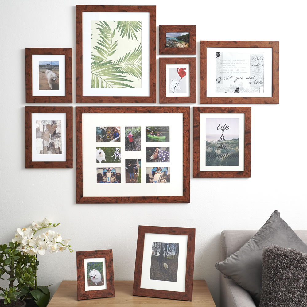 Wilko 8 Multi Aperture Wood Effect Photo Frame 24 x 20 Inch Wilko