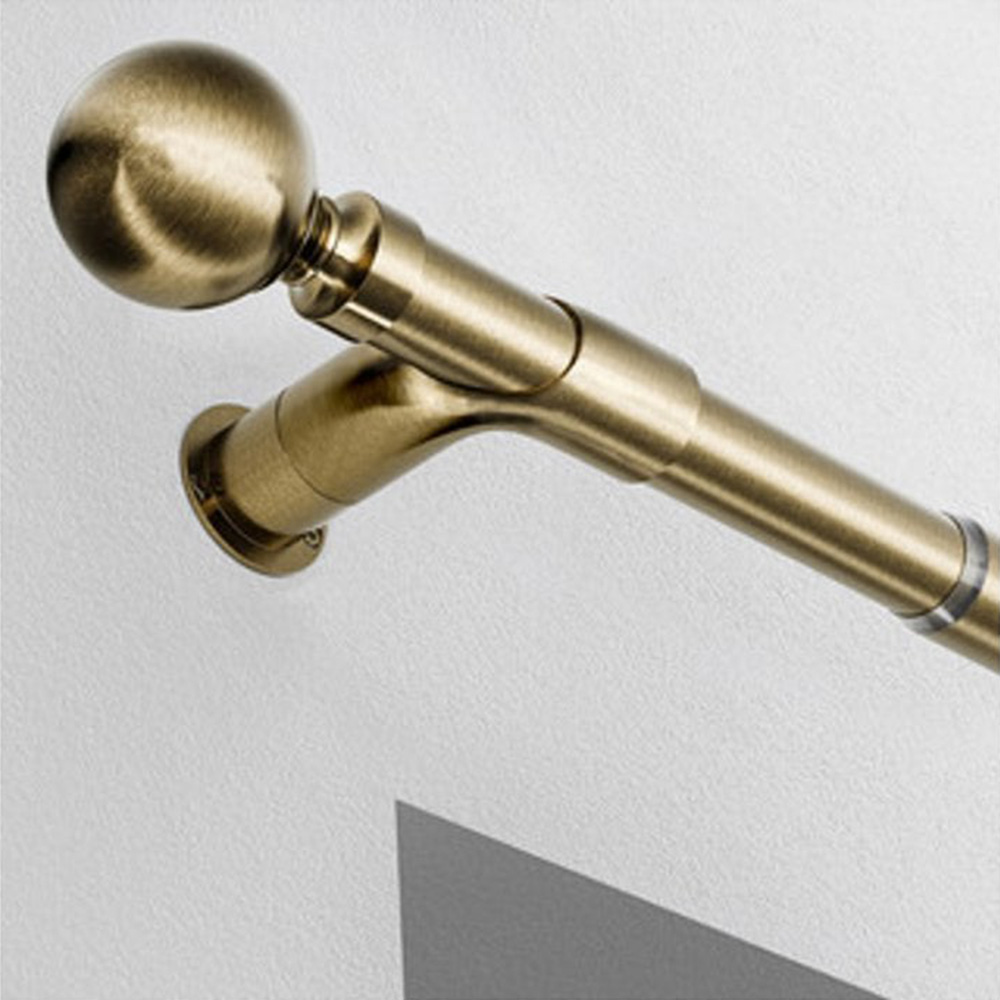 New Edge Blinds 28mm Antique Brass Room Darkening Curtain Pole Corner Bracket Image 3