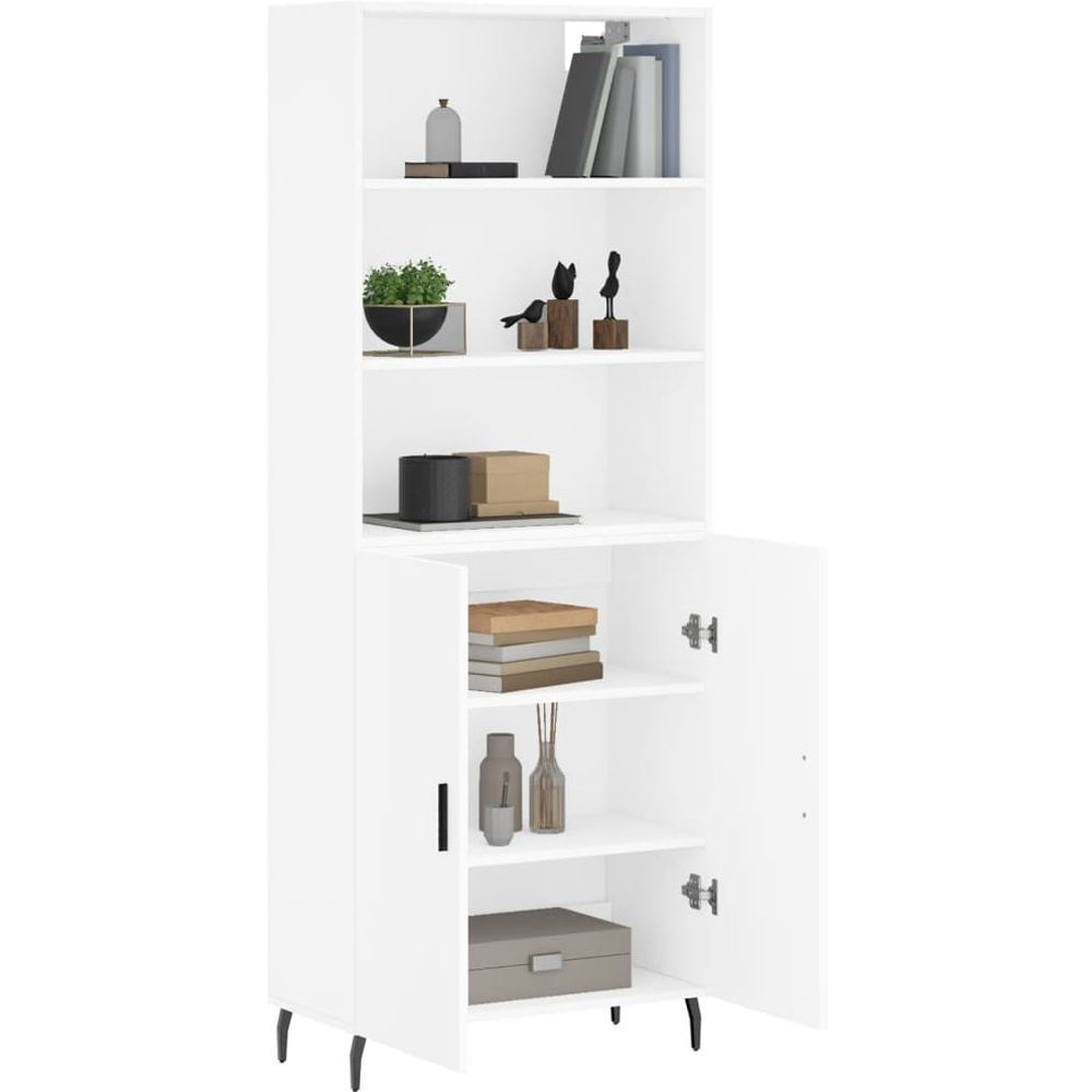 vidaXL 2 Door 3 Open Shelf White Highboard Image 3