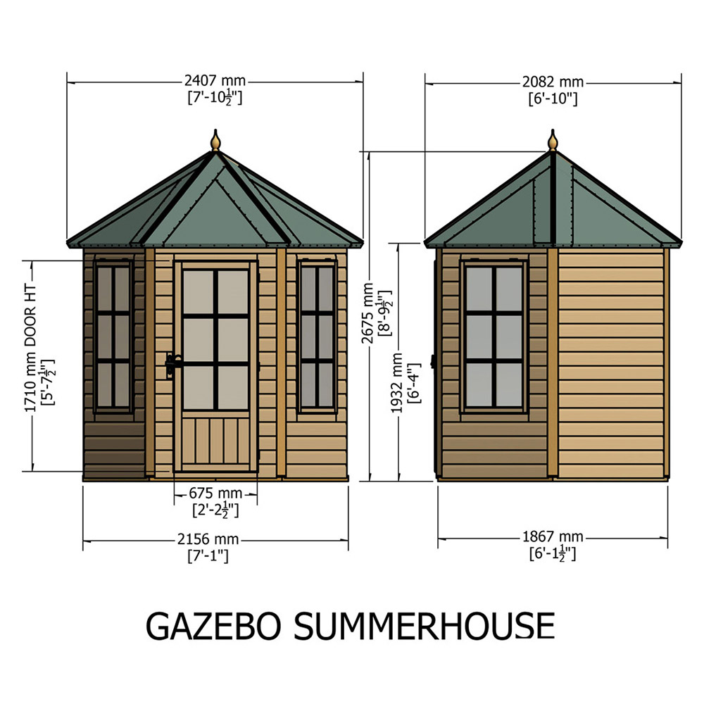 Shire 6 x 6ft Shiplap Gazebo Summerhouse Image 6
