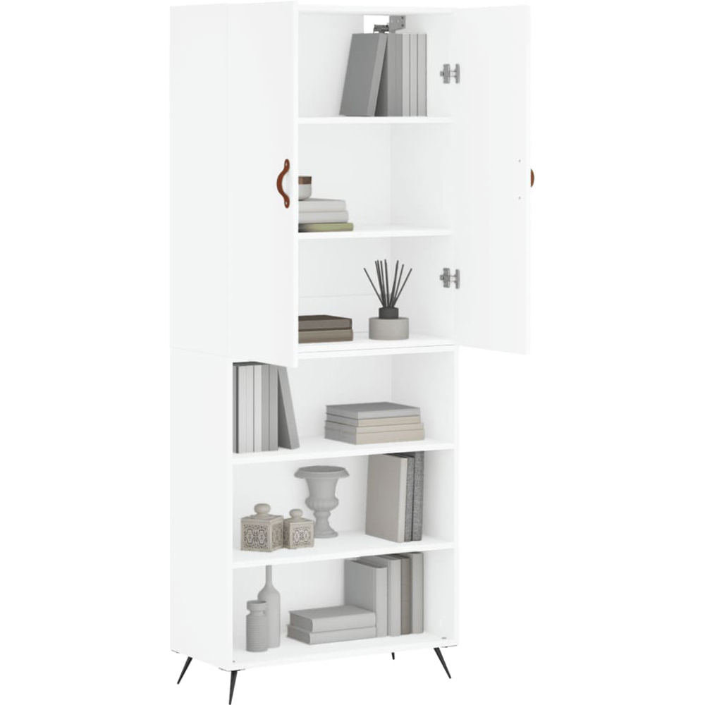 vidaXL 2 Door 3 Open Shelf High Gloss White Highboard Image 6