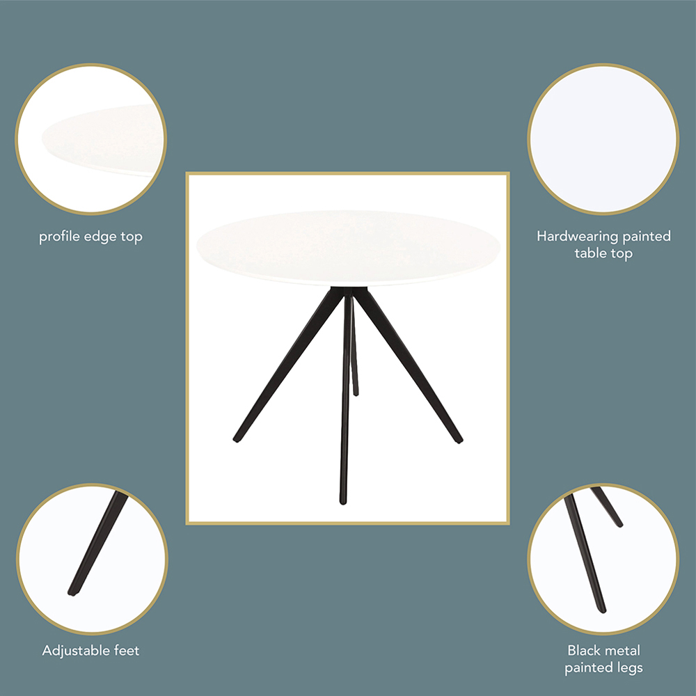 Core Products Aspen 4 Seater Round Dining Table White Image 5