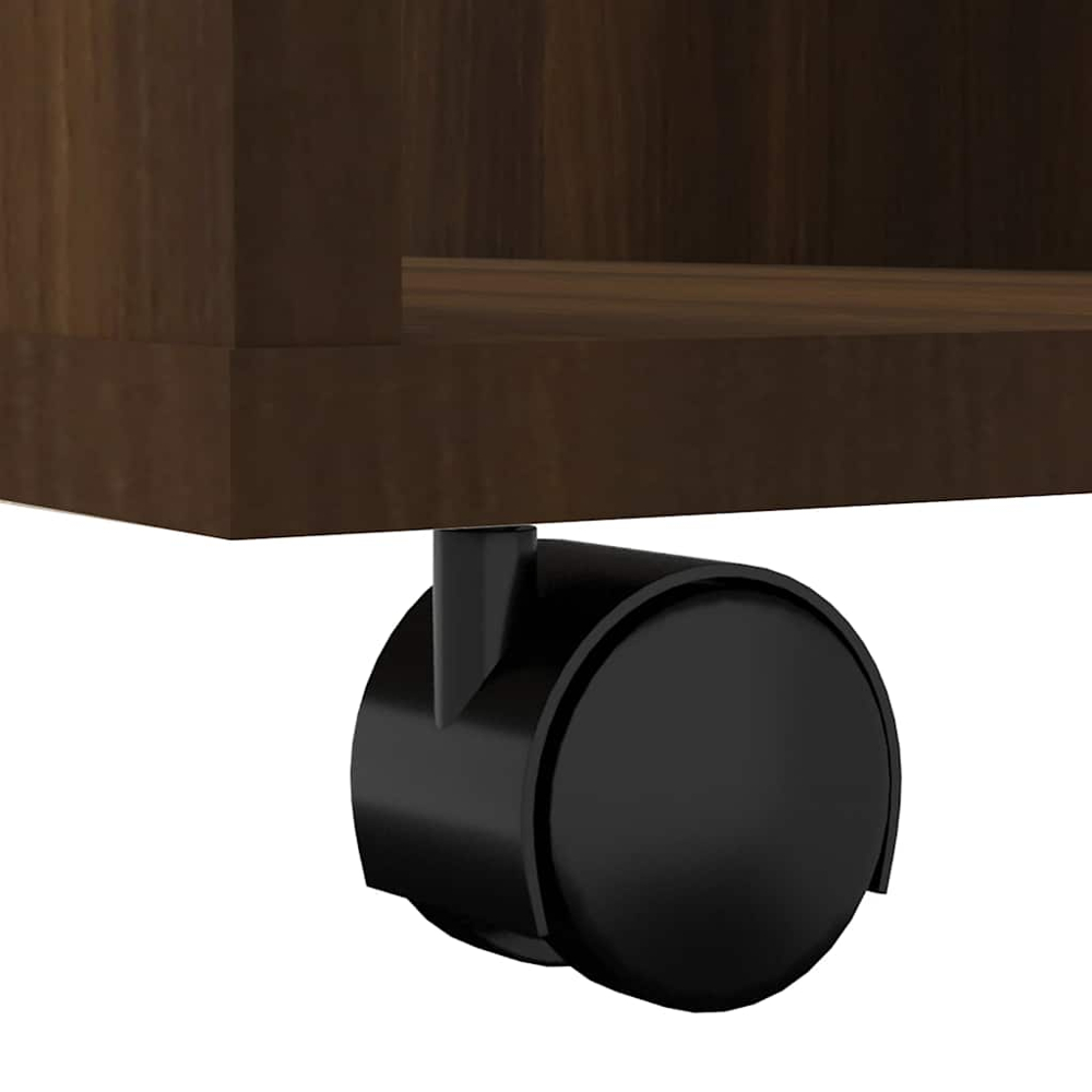 vidaXL 5 Shelf Brown Oak Rolling Cabinet Image 7
