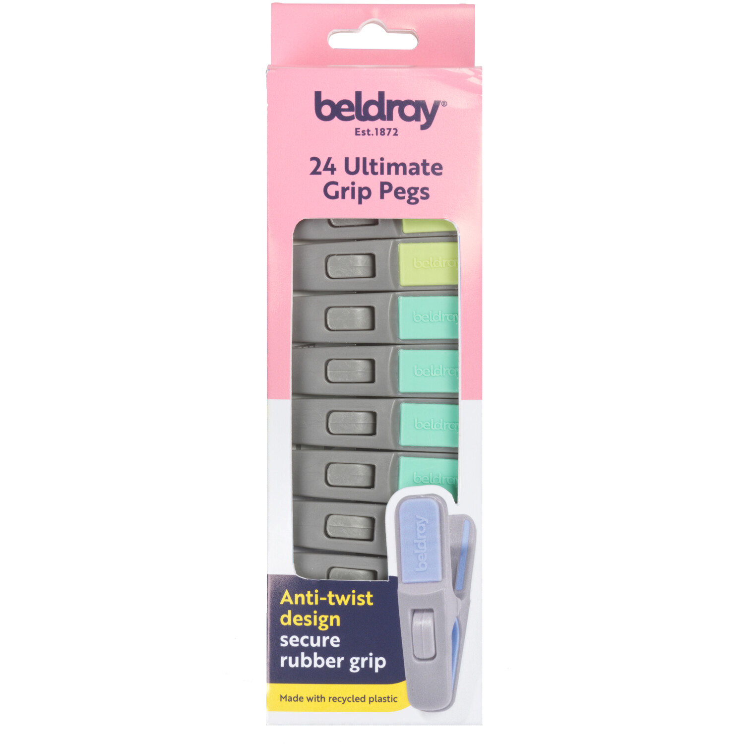 Pack of 24 Beldray Ultimate Grip Pegs Grey Image 3