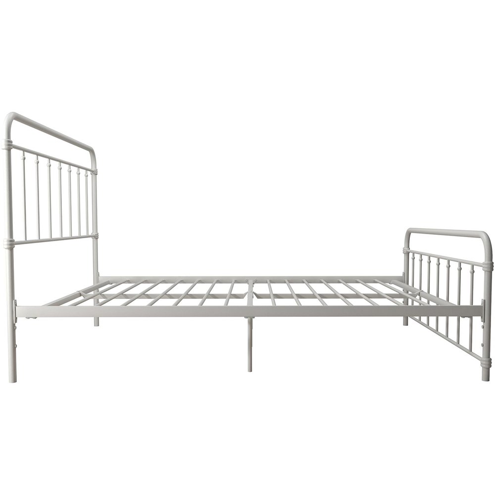 Dorel Wallace King Size White Metal Bed Frame Image 4