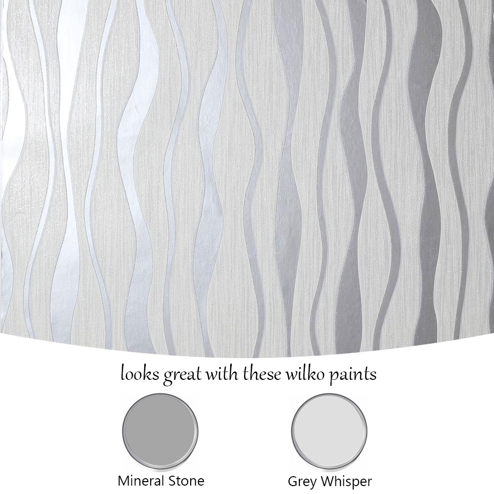 Arthouse Metallic Grey Wave Wallpaper Image 4