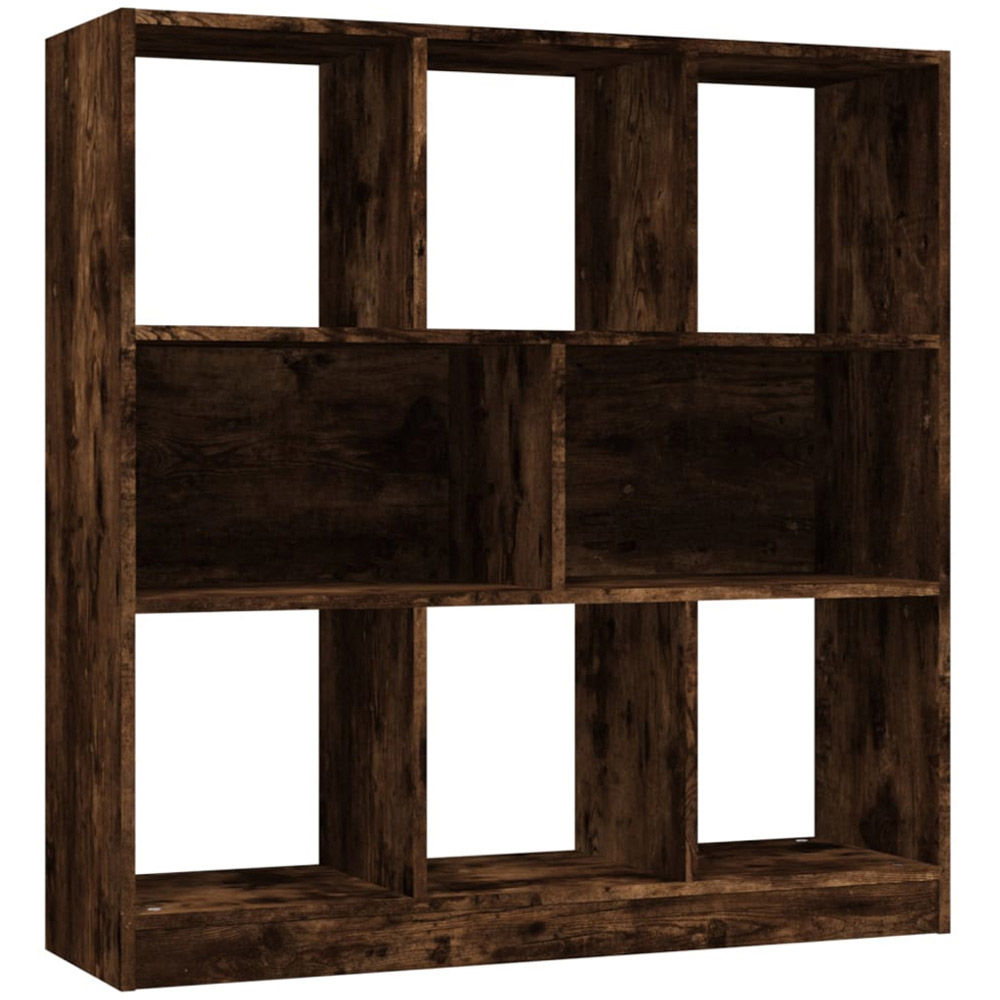 vidaXL 8 Shelf Smoked Oak Bookcase Image 2