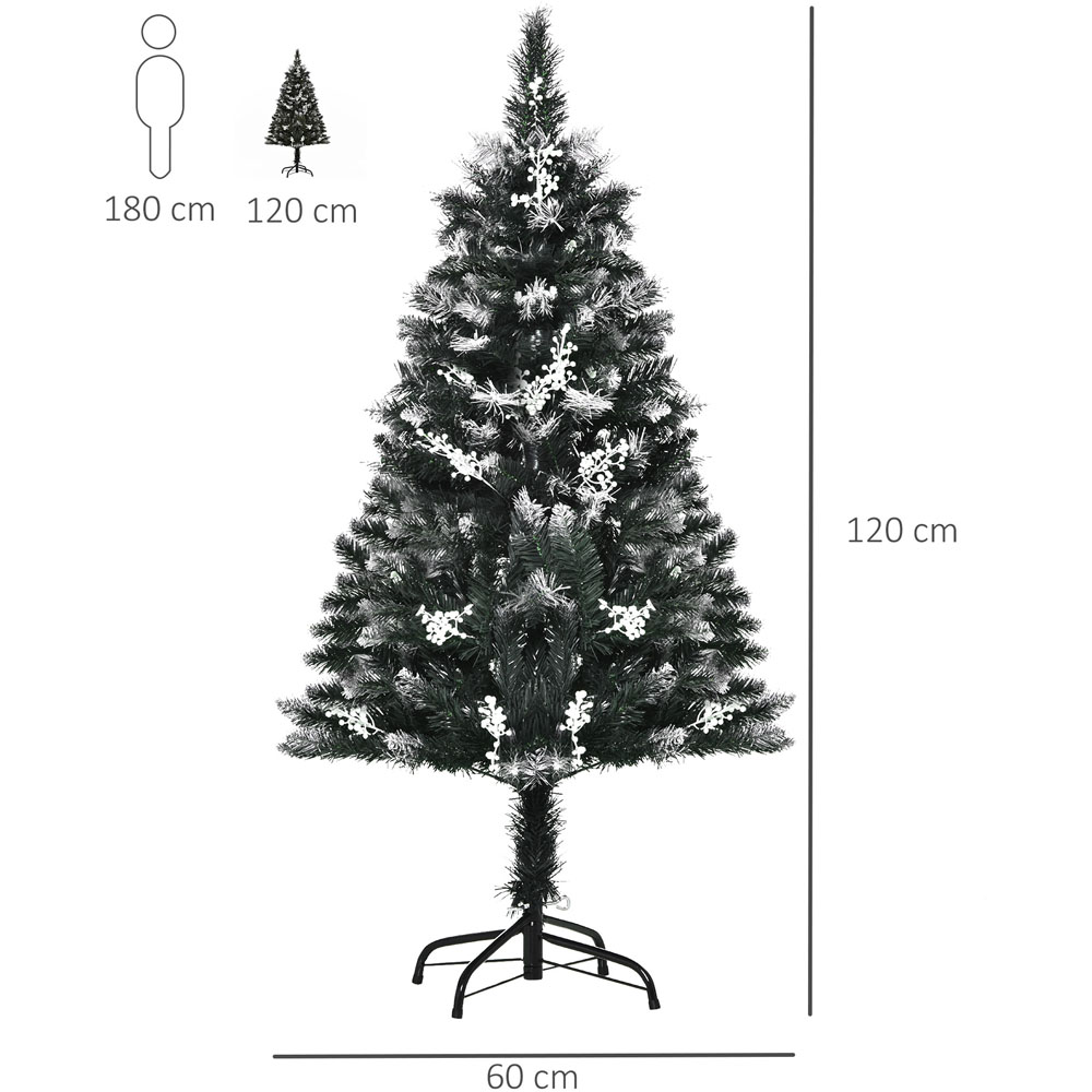 Everglow Snow Dipped Dark Green Artificial Christmas Tree with Foldable Feet 4ft Image 7
