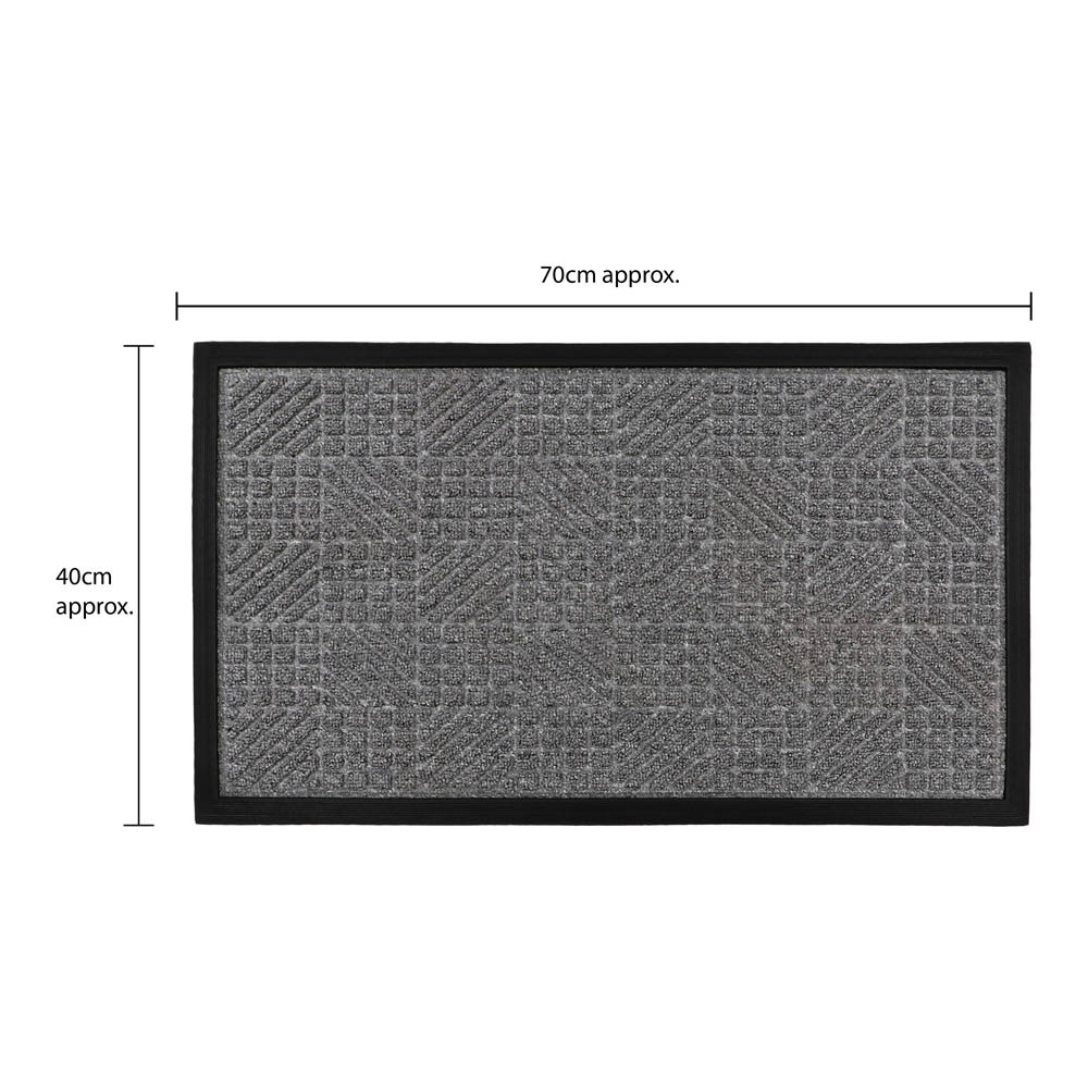 JVL Grey Firth Rubber Doormat 40 x 70cm Image 8