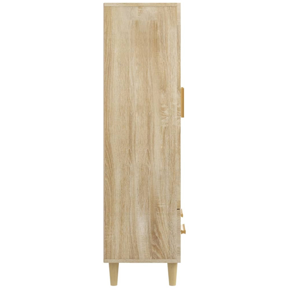 vidaXL 2 Glass Door Single Drawer Sonoma Oak Highboard Image 6