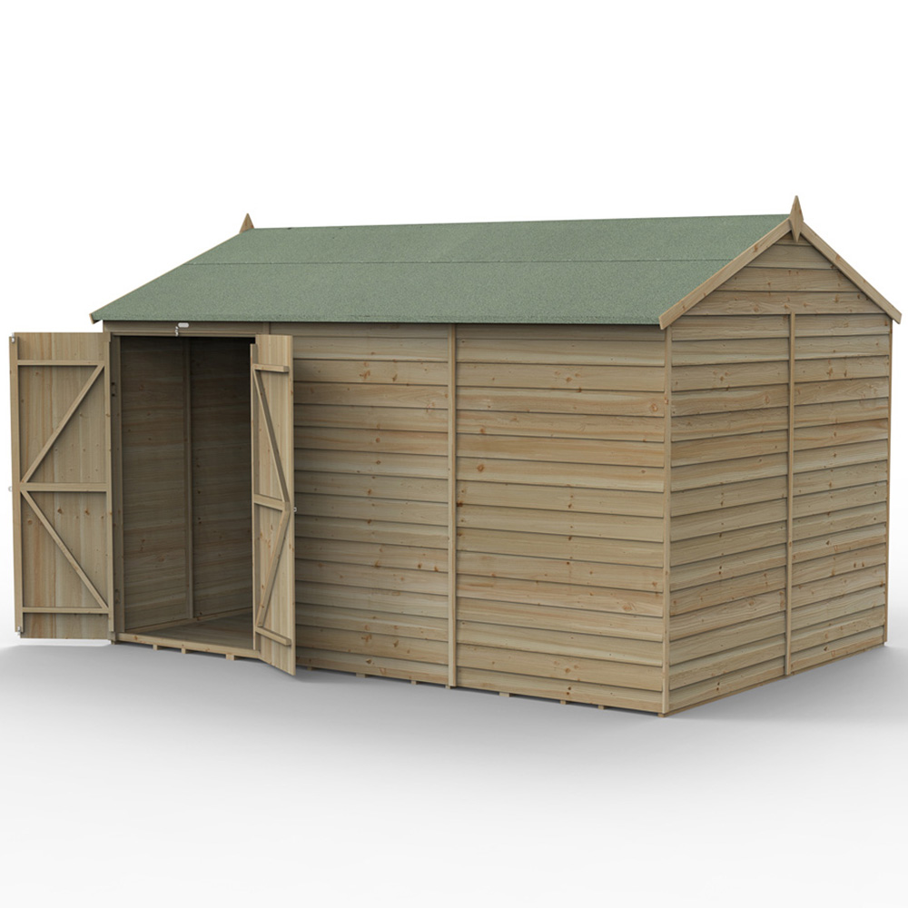 Forest Garden 4LIFE 12 x 8ft Double Door Reverse Apex Shed Image 3