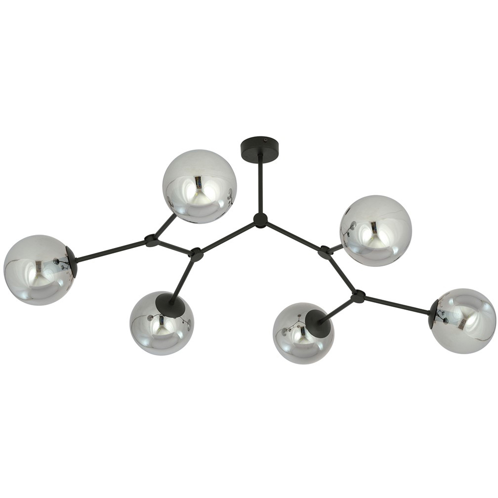 Emibig Space 6 Light Graphite Shade Black E14 Ceiling Light Image 1