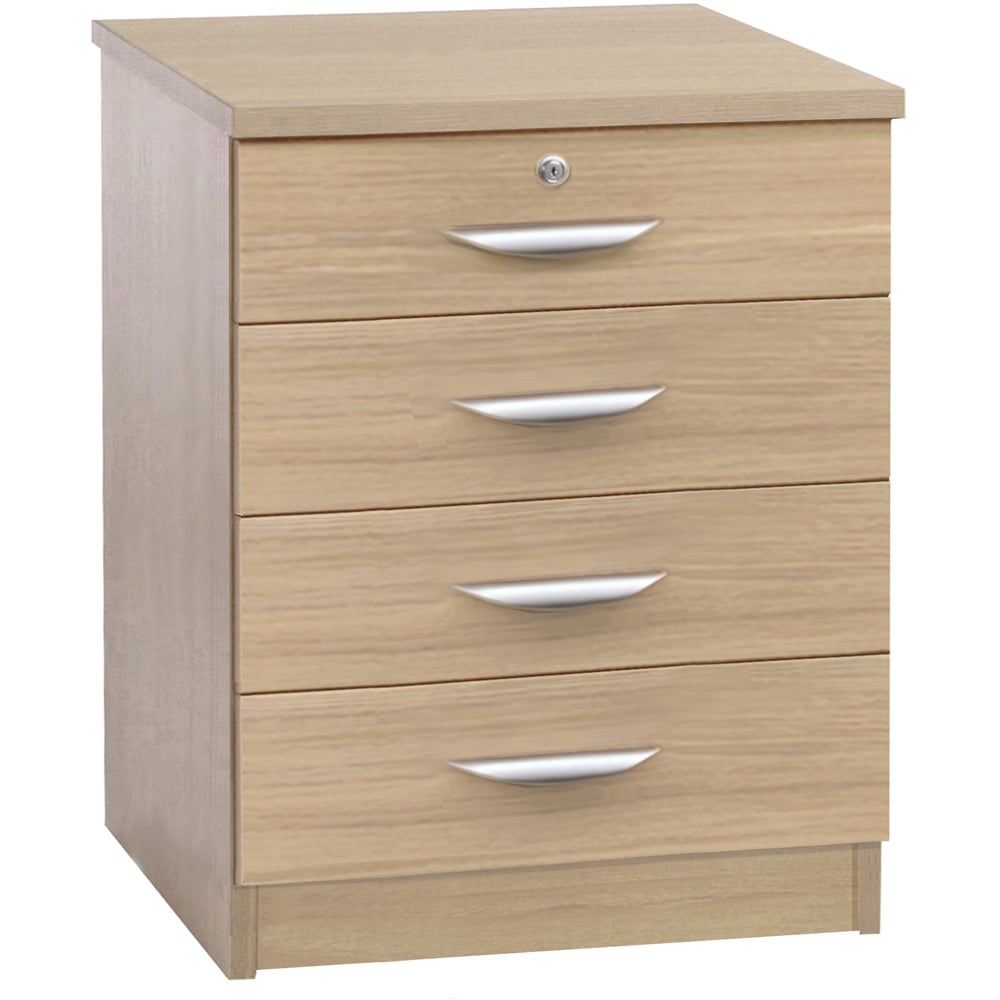 R White Cabinets 4 Drawer Brown Chest of Drawers Image 2