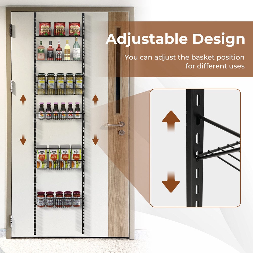 Costway 6 Shelf Over The Door Pantry Rack Image 5
