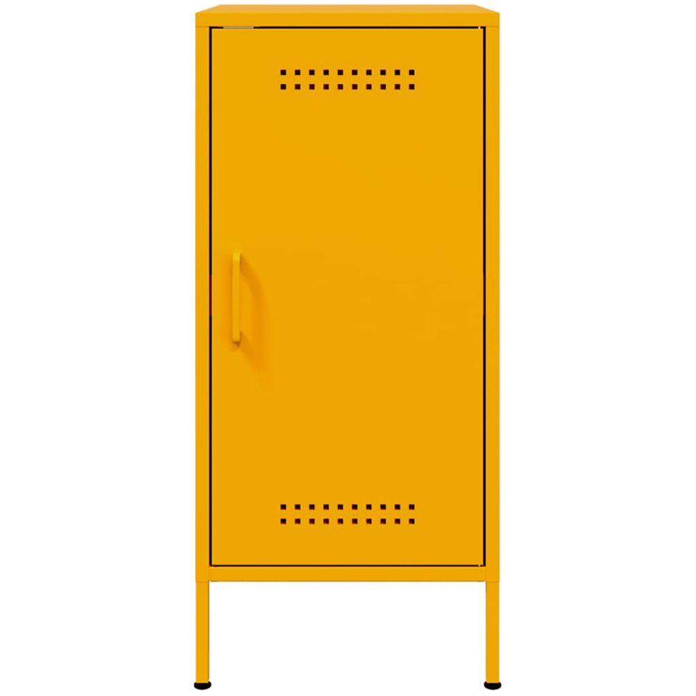 vidaXL Single Door Mustard Yellow Metal Sideboard Set of 2 Image 3