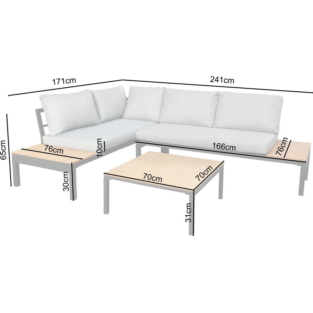 Home Garden Direct Rhea 4 Seater Corner Sofa with Coffee Table Grey Image 9