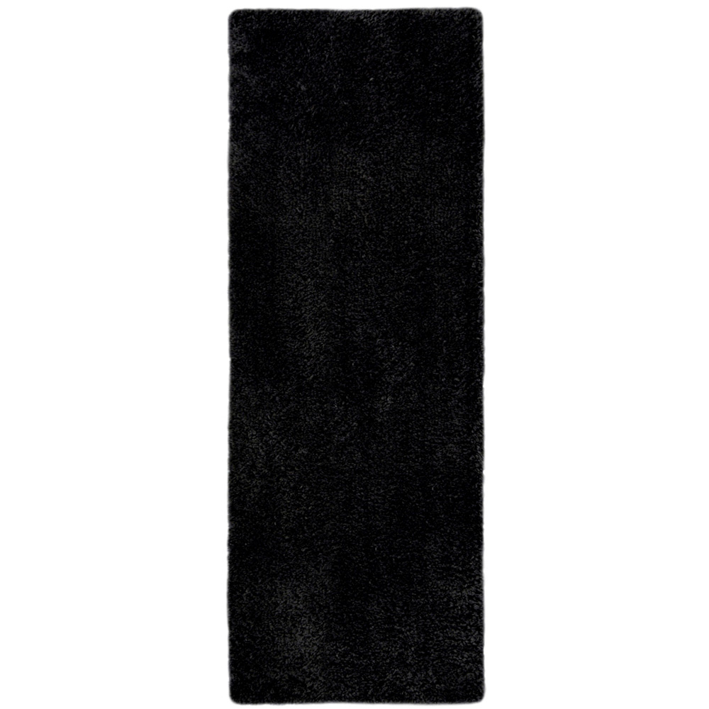 Homemaker Black Snug Plain Shaggy Rug 60 x 200cm Image 1
