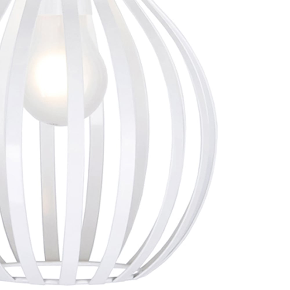 ValueLights Alloa Gloss White Basket Pendant Shade Image 3