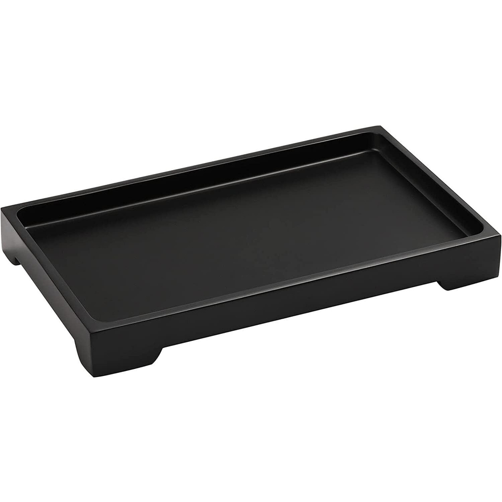 ATEK Large Black Multi-Purpose Resin Vanity Serving Tray Image 1