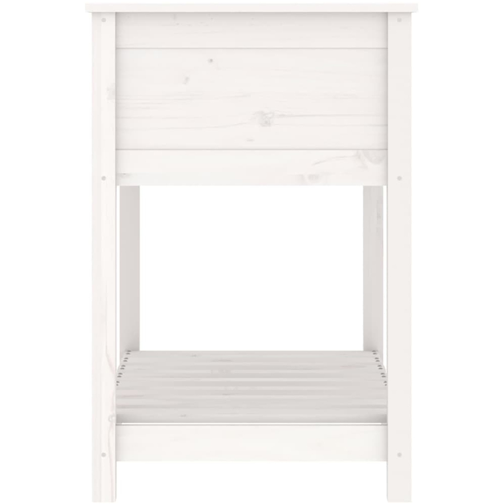 vidaXL White Solid Pine Raised Garden Planter 82.5 x 54 x 81cm Image 5