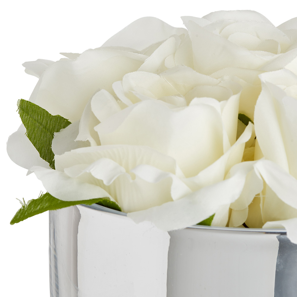 Wilko Luxe Roses in Silver Bowl Image 3