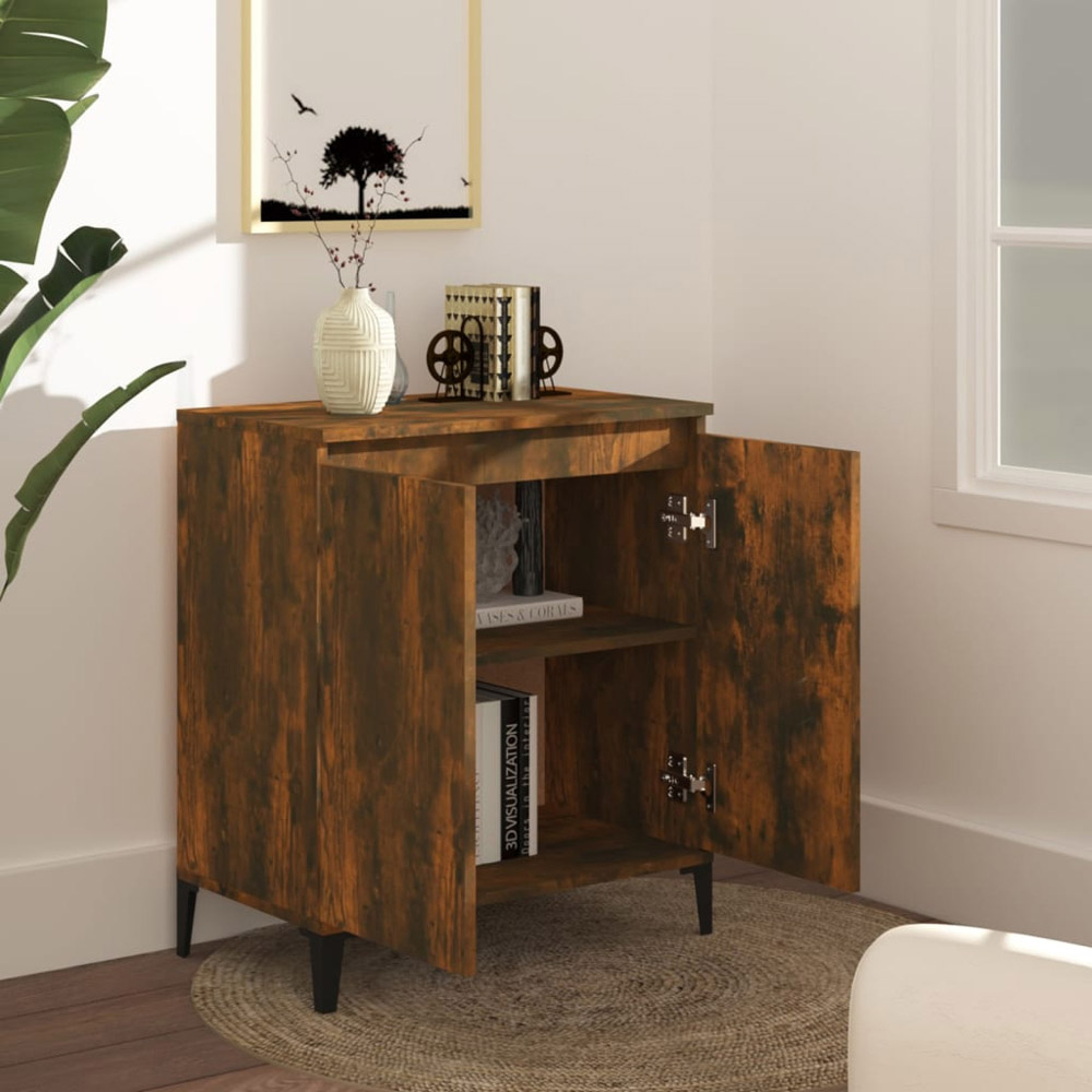 vidaXL 2 Door Smoked Oak Sideboard Image 7