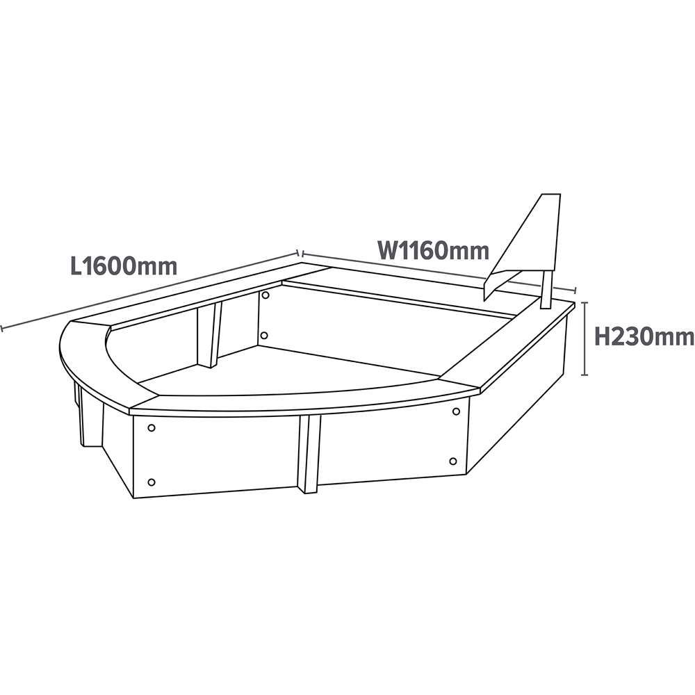 Liberty House Toys Kids Boat Sandpit with Seating and Cover Image 6