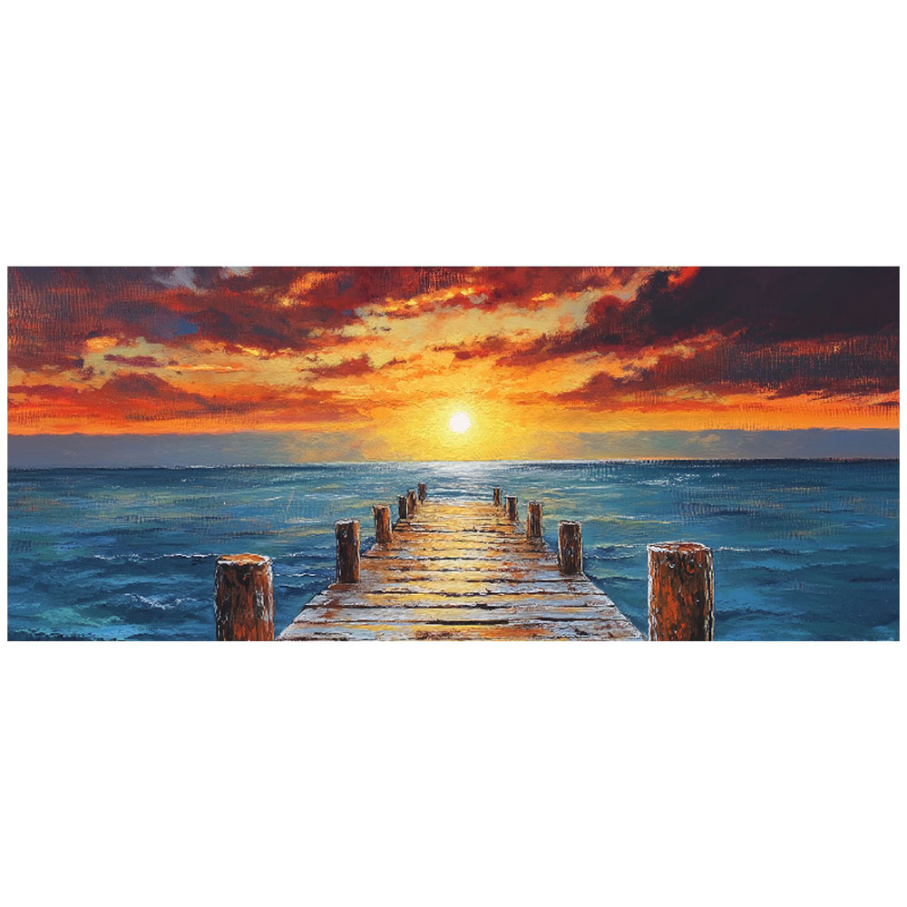 Warren Reed Designer Sunset Over a Caribbean Sea Glass Bathroom Splashback 25 x 60cm Image 2