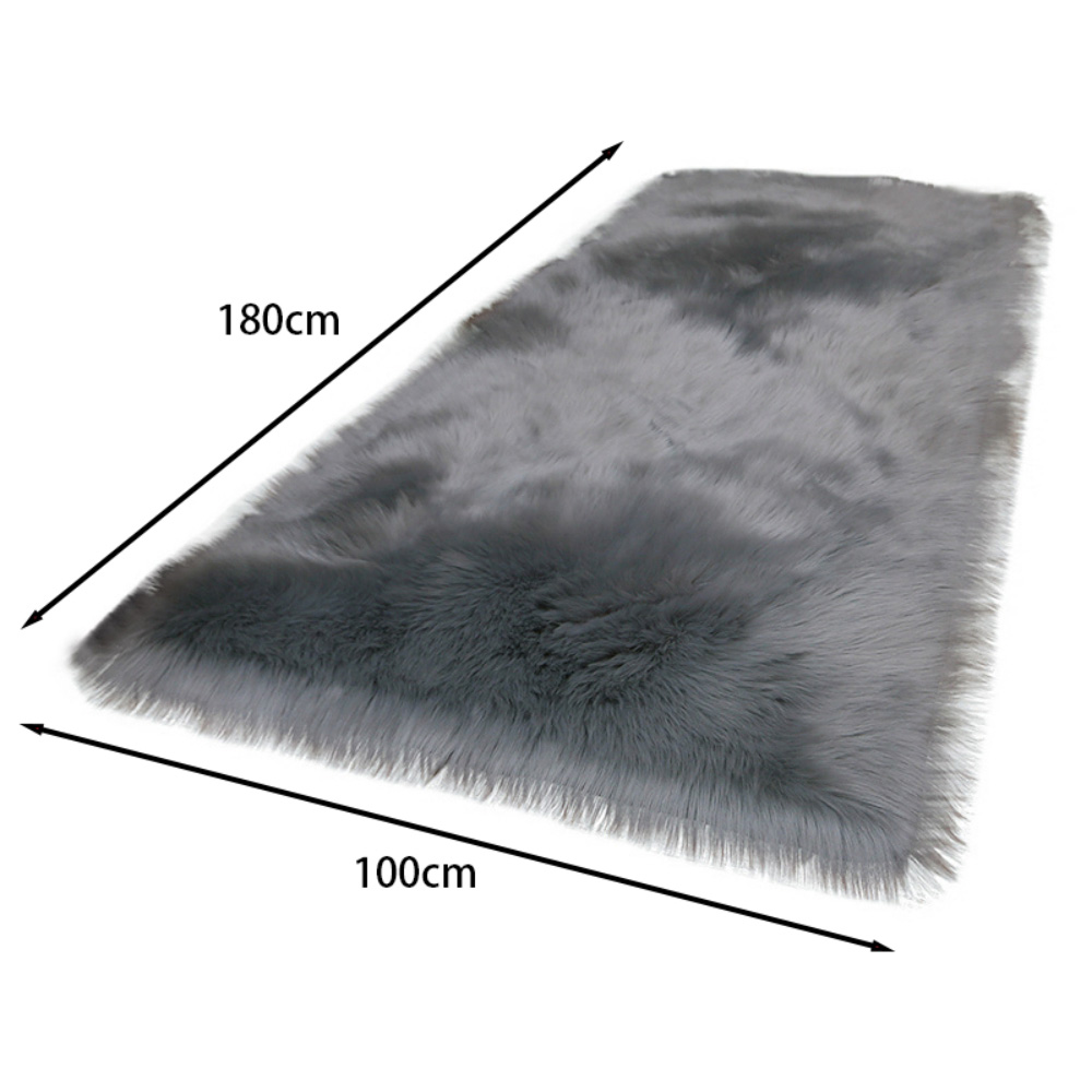 Living and Home Grey Rectangle Soft Shaggy Rug 100 x 180cm Image 8