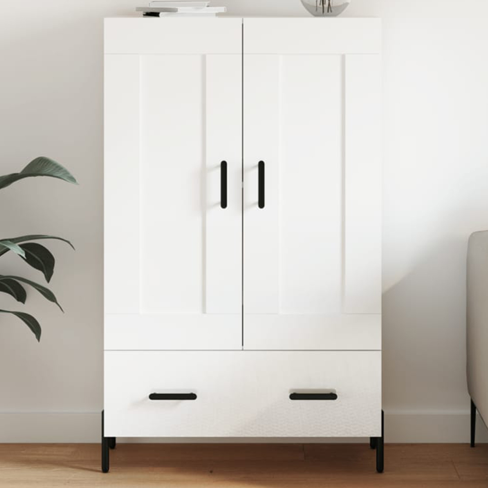vidaXL 2 Door Single Drawer White Highboard Image 1