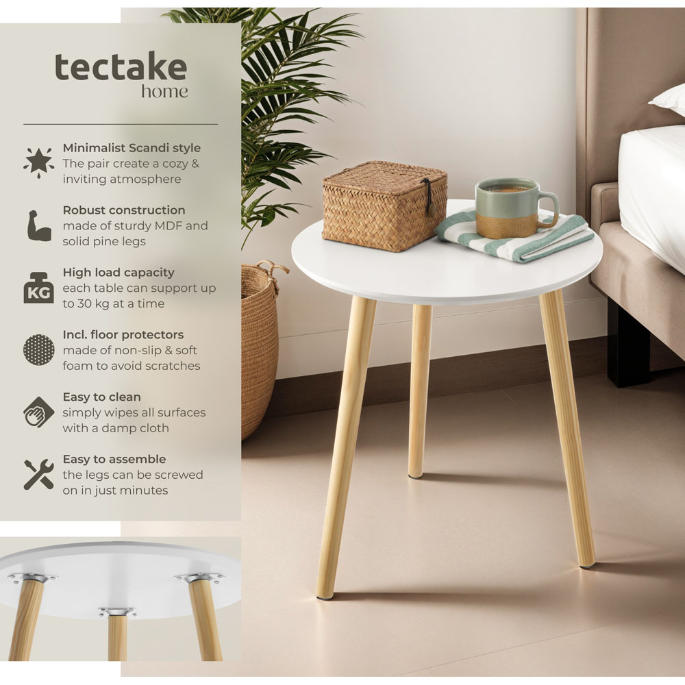 Tectake Skaland Set of 2 Brown Side Tables Image 6