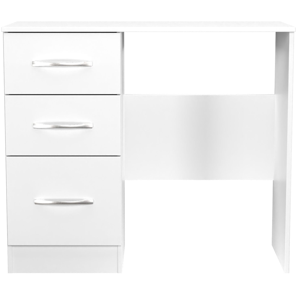Crowndale Avon 3 Drawer Matt White Dressing Table Ready Assembled Image 2