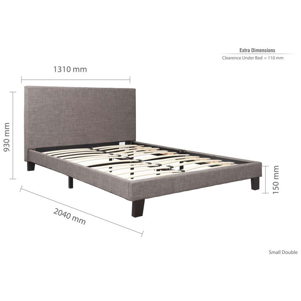 Berlin Small Double Grey Polyester Bed Image 9