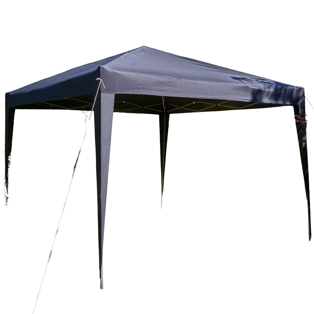 Home Source 3 x 3m Black Easy Up Garden Outdoor Gazebo Image 2
