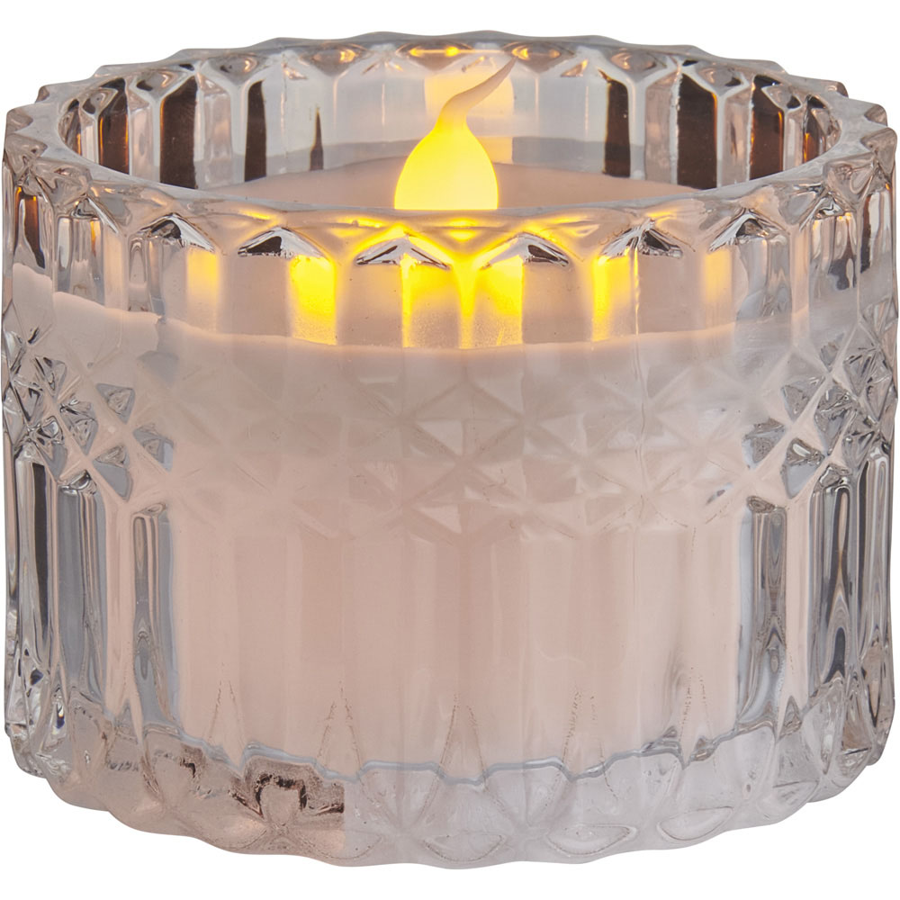Wilko Clear Glass LED Candle Jar Image 3