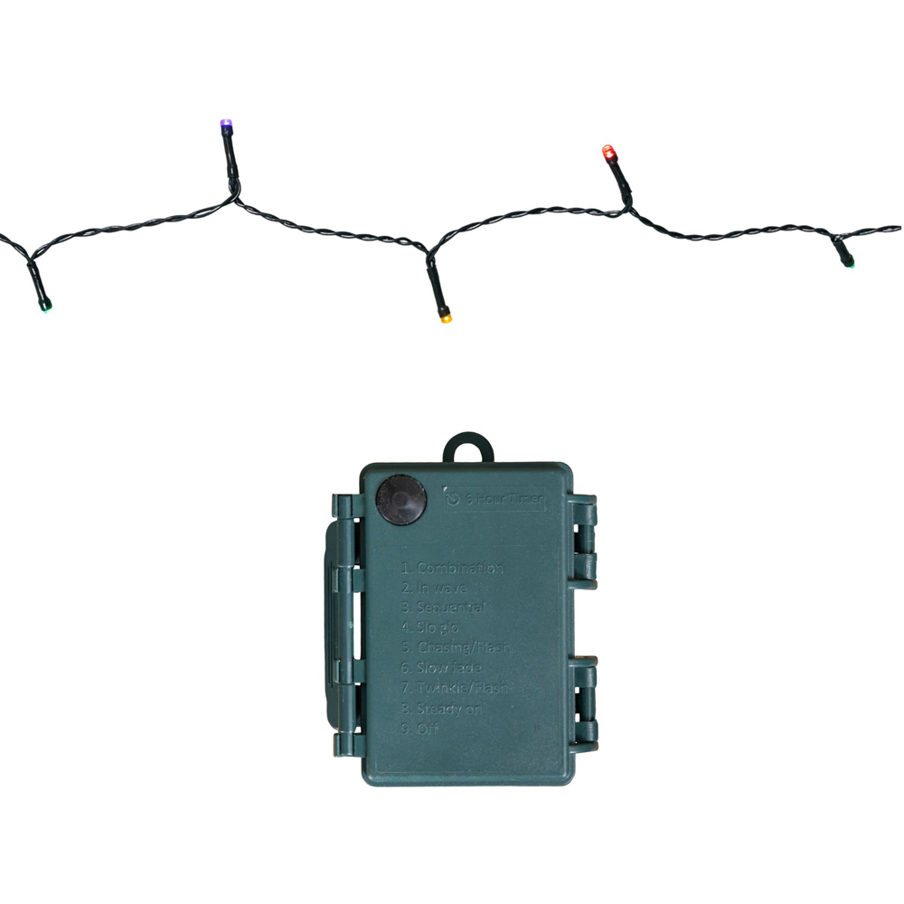 Samuel Alexander 24 Multicoloured LED Multi-Action Battery Operated Christmas String Light 2.3m Image 2