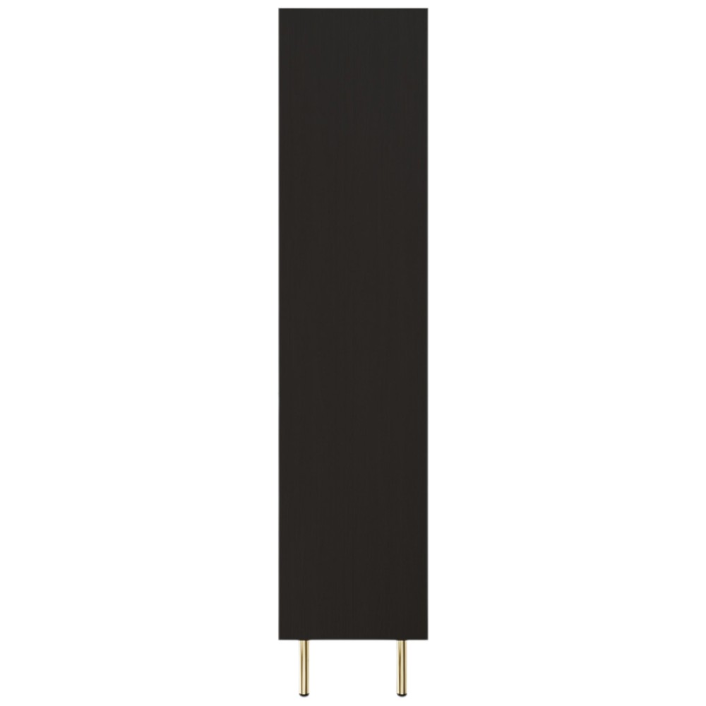 GFW Nervata 2 Door 5 Shelf Black and Gold Ribbed Tall Shelving Unit Image 5