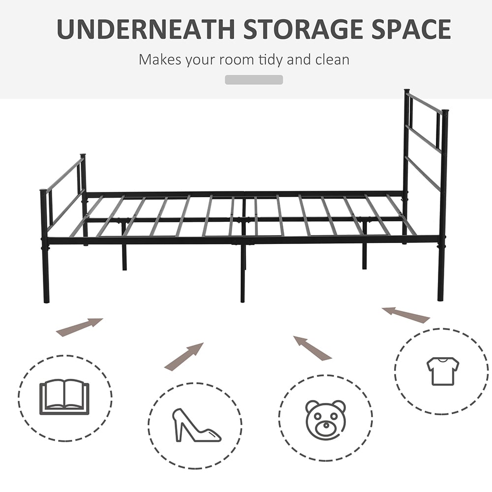 Portland King Size Black Metal Bed Frame Image 4